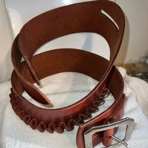 Hunter Co 155 L LH Brown Leather Belt W/25 Ammo Loops  Hunting Shooting